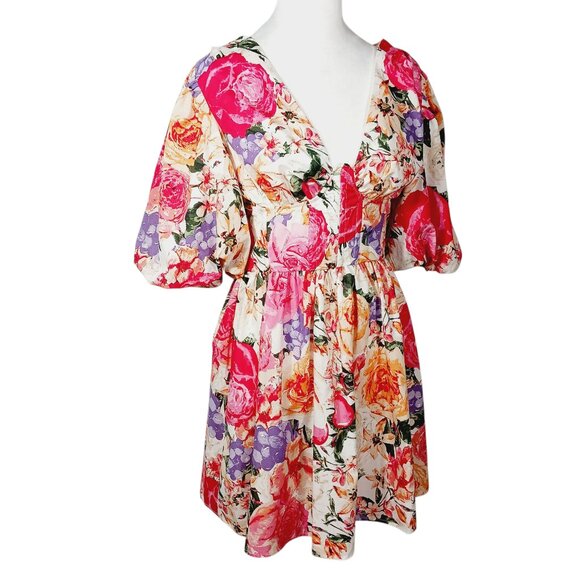 Buddy Love, NWT Bonnie Puff Sleeve Mini Dress, Love Story  Floral Small Coquette - Picture 6 of 16